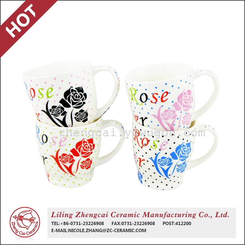 新款陶瓷咖啡烤花杯　广告促销陶瓷杯　礼品杯