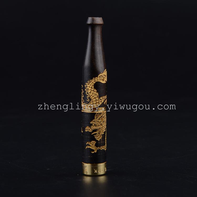 鑫玉堂爆款烟嘴 天然黑檀实木烟嘴黑檀雕龙过滤烟嘴礼品