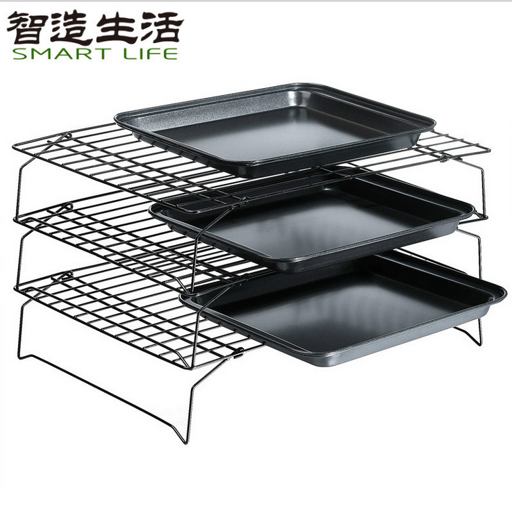 蛋糕三层冷却架 三层可叠加网铁架 烘焙晾架 TV厨房烘焙工具