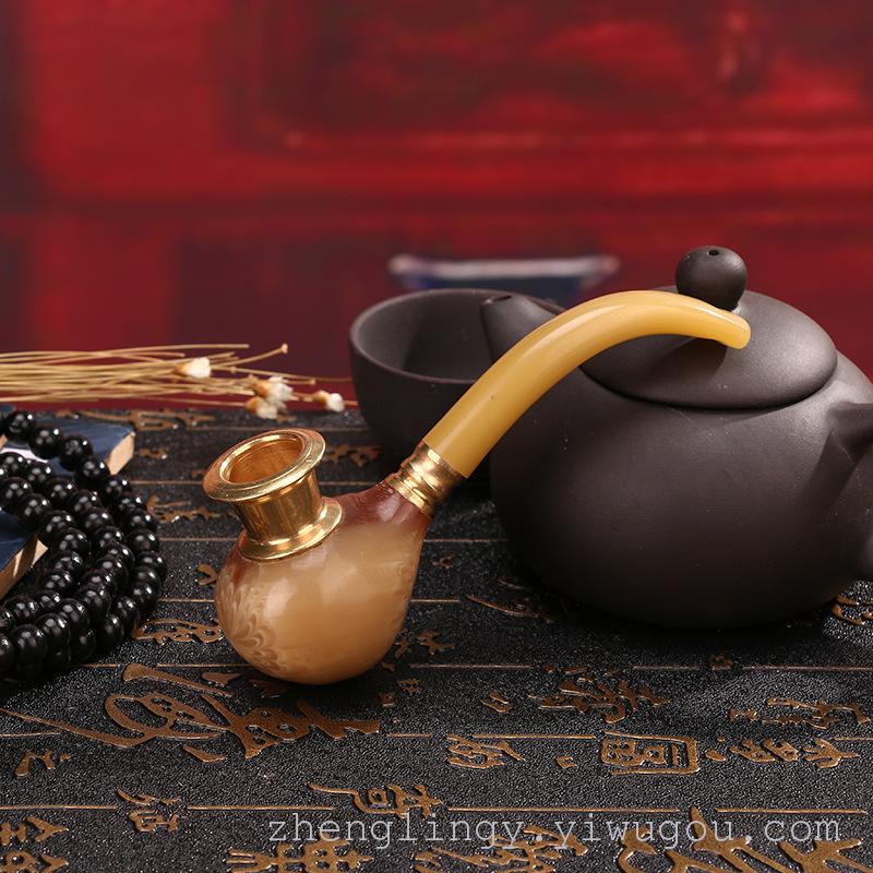 鑫玉堂 携式过滤型环保牛角喇叭烟斗 高级循环 厂家现货