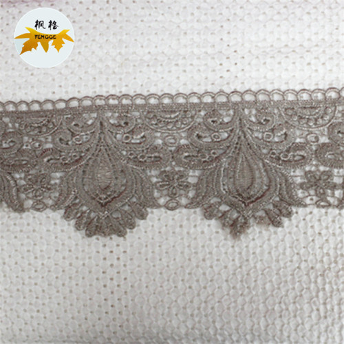 factory direct sales polyester middle edge water soluble embroidery lace skirt clothes cloth