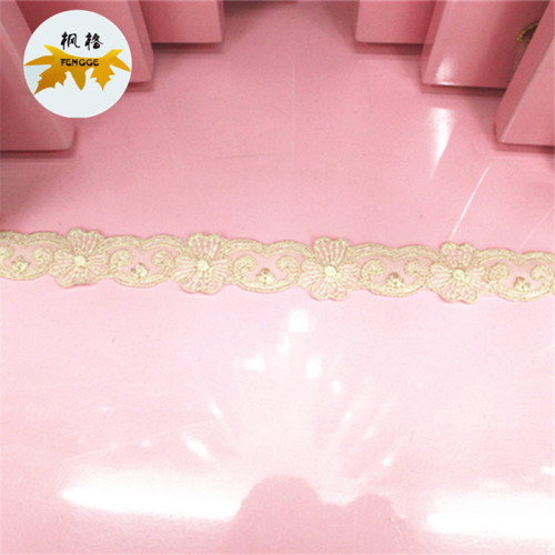 factory direct metal wire small flower water soluble embroidered lace unilateral clothing shop