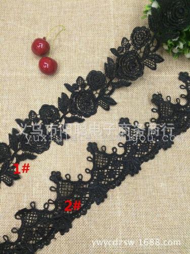 black delicate water soluble lace necklace lace diy handmade necklace lace spot wholesale