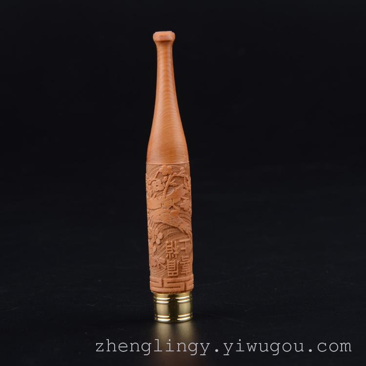 红豆杉刻花过滤烟嘴 天然实木烟嘴 厂家批发