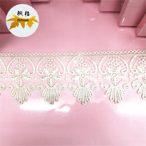 Factory Direct Sales Water-Soluble Embroidery Lace Unilateral Polyester Sleeve Pants Sleeve Lace
