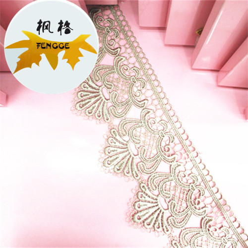factory direct water soluble embroidery lace single side baby clothes skirt clothing polyester lace