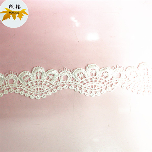 factory direct water soluble embroidery lace curved edge necklace headdress polyester lace