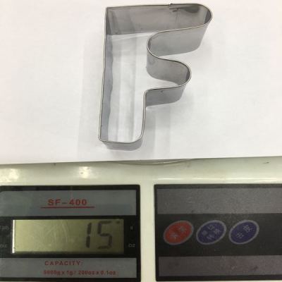 Stainless steel cookie mould - letter F