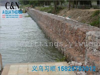 Stone dam flood protection net net six angle Grid Object Network flood network