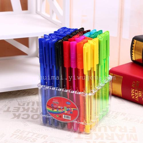 classic transparent triangle rod ballpoint pen exquisite display boxed color ballpoint pen 1.0mm