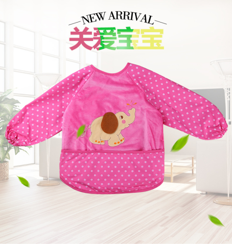 Autumn and Winter Men and Women Baby Gown Children Bib Baby Waterproof Food Eating Clothes Autumn and Winter Smock Protective Clothing