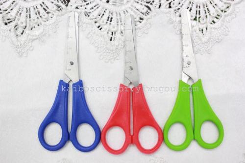 254 Bulk Sales Ruler Scissors Scale Scissors Scissors for Students Factory Supporting Scissors