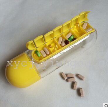 Tritan creative medicine box water cup comes with seven-day medicine box water cup, medicine box cup and capsule cup pic 4