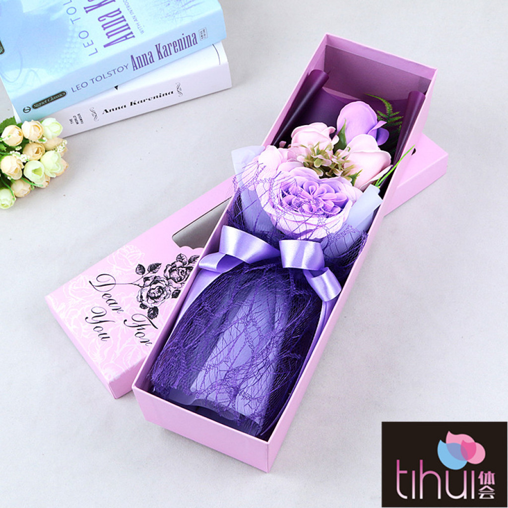 玫瑰香皂花束高档礼盒送女友结婚创意浪漫生日