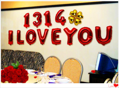 Wedding, birthday, party a variety of letters and digital combination of aluminum film balloon set