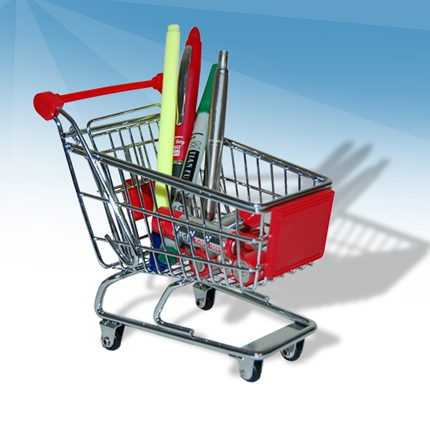 创意桌面整理盒 迷你购物车 收纳盒 饰品收纳架