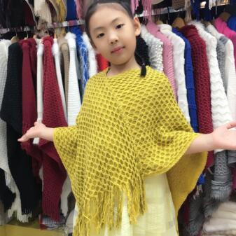 shawl new children‘s knitted wool shawl pullover spring and autumn east season children‘s scarf