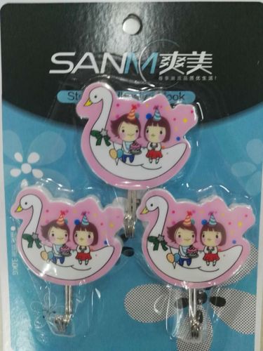 swan cartoon cute children multi-choice strong hook nail-free adhesive hook kitchen hook