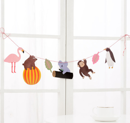 korean super cute small animal diy garland color bar decoration party festival ornaments small flags in stock
