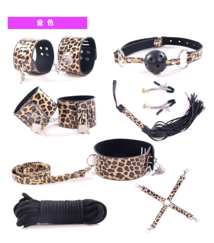 Adult Products Direct Wholesale Female Appliances Environmental Leopard Leather 8-Piece Suit Sex Toy