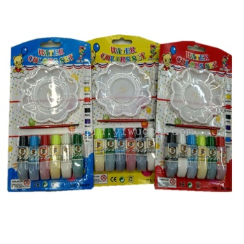 6 color watercolor gouache acrylic blister card children's painting