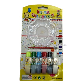 6 color watercolor gouache acrylic blister card children's painting