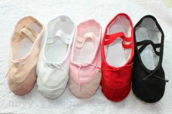 儿童舞蹈鞋女软底练功鞋帆布瑜伽鞋猫爪鞋形体