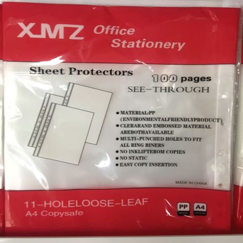 a4 protective film transparent file bag 2 holes 3 holes 4 holes 11 holes loose-leaf plastic pp bag film insert 100 pcs/bag