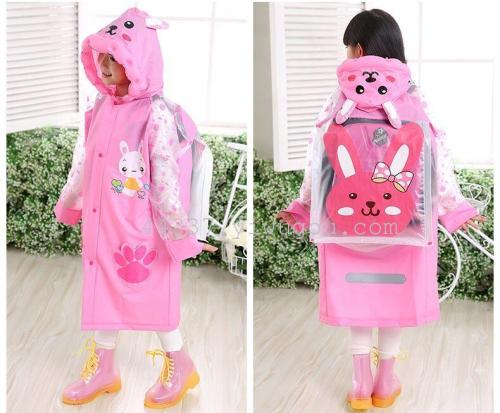 Children‘s Raincoat Boys and Girls Children‘s Poncho Schoolbag Thickened Cartoon Student Baby Poncho Inflatable Brim