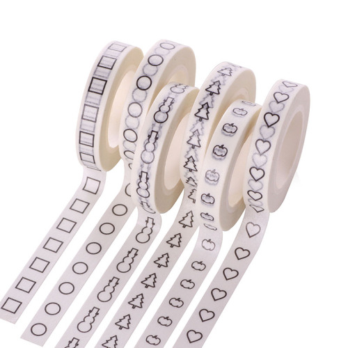 Split Line and Paper Tape Decoration DIY Notebook Small Fresh Journal Tape Sticker Wholesale