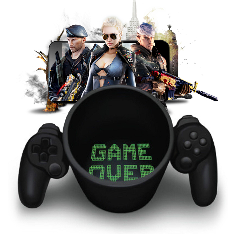 创意游戏手柄水杯 新奇特游戏摇杆陶瓷杯 游戏杯子