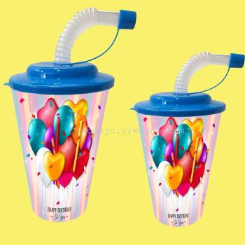 厂家定制创意3D 咖啡饮料杯 广告礼品卡通吸管