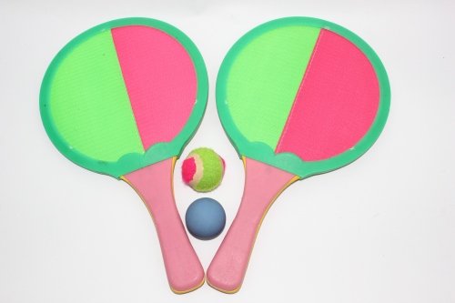 Pink and Green 2-Purpose Beach Racket