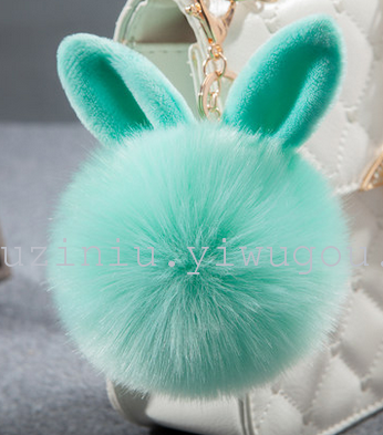 Youge Cute Rabbit Ear Hair Ball Pendant Fashion Fur Bag Pendant plush Keychain Ornaments Fur Ball Pendant
