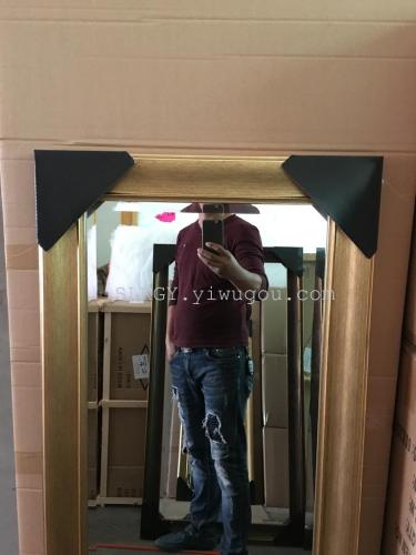 Manufacturer Self-Produced and Self-Sold European Style Mirror Craft Mirror Frame Dressing Mirror Appearance Mirror Bathroom Mirror Hot-Selling Aluminum Alloy Mirror