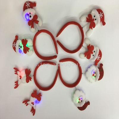 Christmas decorations Santa Snowman head hoop double headed with light emitting head buckle