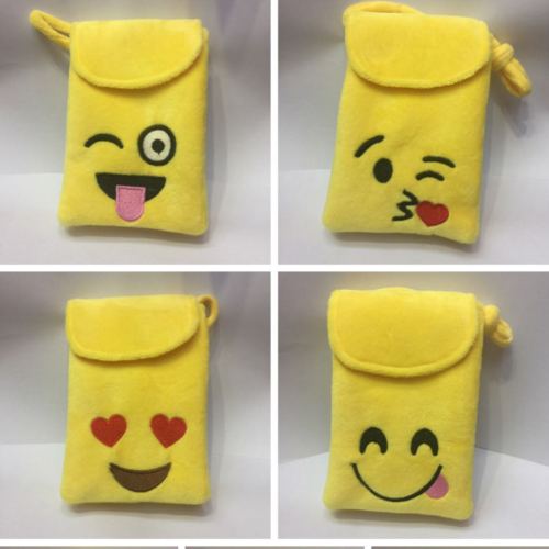 QQ Facial Expression Bag Plush Mobile Phone Bag Cartoon Satchel