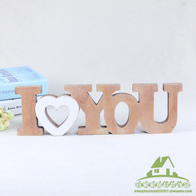 Wooden decoration decoration photography letters Home Furnishing props creative ornaments English.