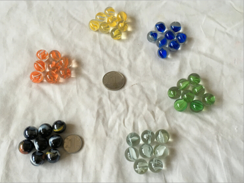 free shipping 100 pcs 14mm marbles machine glass marbles 14mm red yellow blue green white black around petals