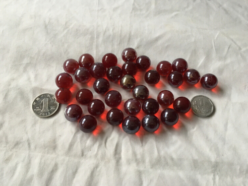 20 Pcs 14mm Big Red Glass Ball 14mm Solid Red Transparent Marbles