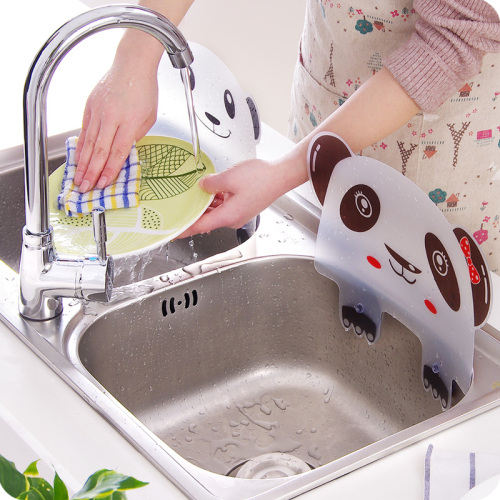 Cute Panda-Shaped Sink Splash-Proof Water Baffle Kitchen Gadget Pool Water Baffle with Suction Cup Water Baffle