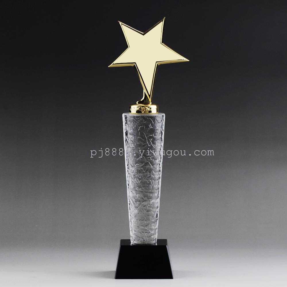 水晶奖杯 水晶奖牌 新款K9奖牌五角星奖杯刻字水晶工艺品