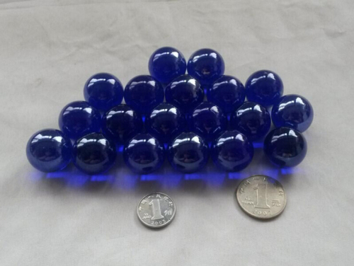 10 22mm Dark Blue Colored Glass Bead Micro Glass Bead 22mm Transparent Cobalt Blue Marbles Wholesale