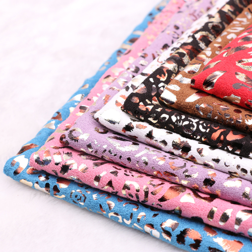 Wen Hao Cloth Stock Supply Bronzing Suede Leopard Pattern Mixed Color Knitted Textile Cloth