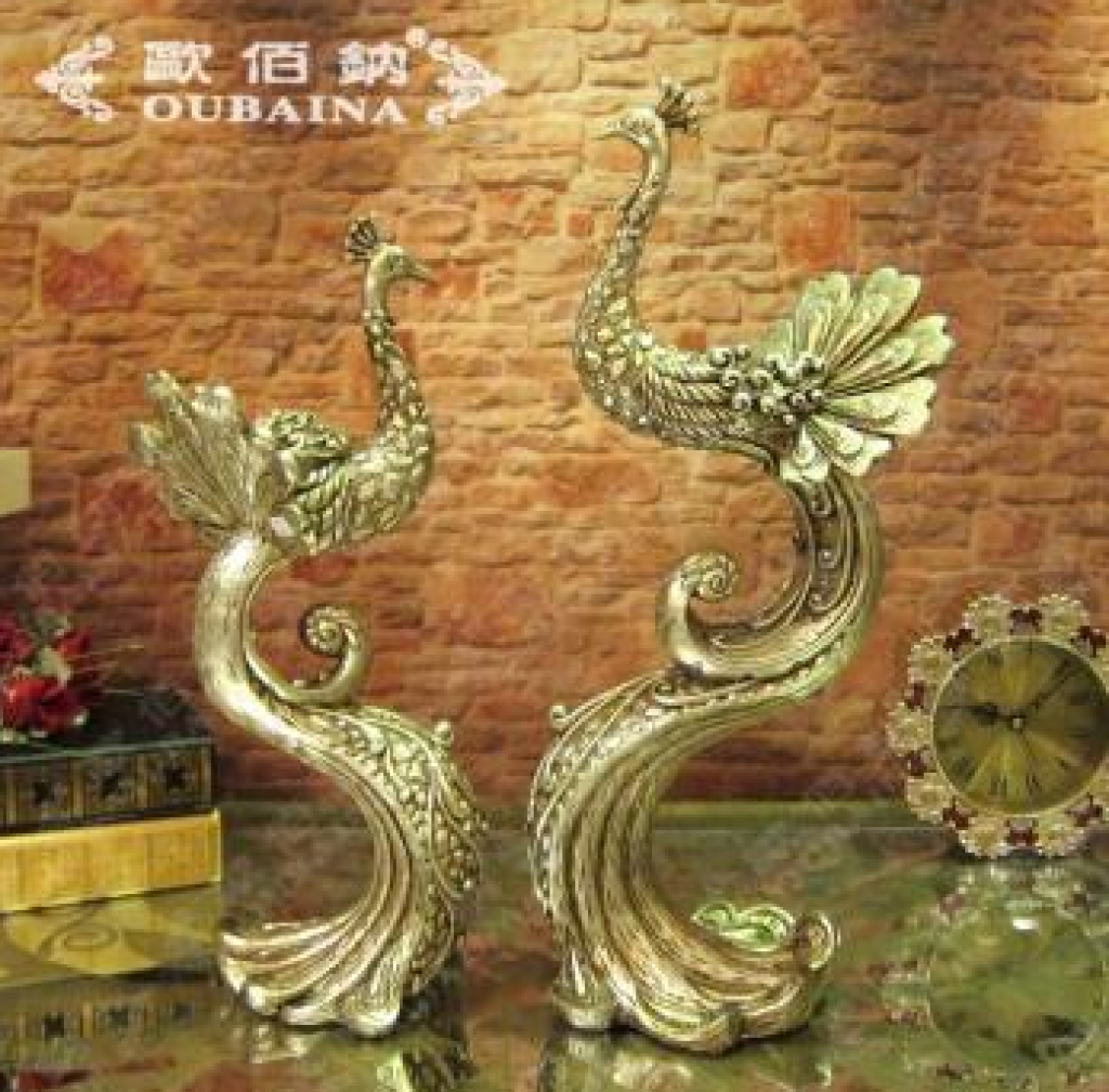 欧式精美凤凰招财摆件,中国吉祥鸟