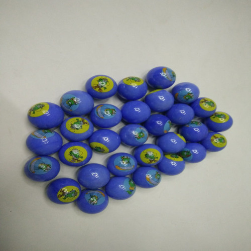 10 PCs 25mm Porcelain Blue Printing Glass Ball 2.5cm Milk Blue Porcelain Rose Beads Customized