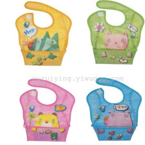 New Children‘s Eva waterproof Bib Vest-Style Rice Bib Baby Saliva Towel Factory Direct Sales Export