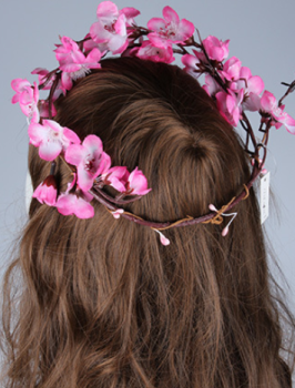 商品批发赫拉新娘旅游景点桃花花环头饰拍照摄