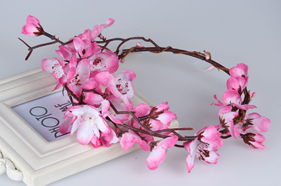 商品批发赫拉新娘旅游景点桃花花环头饰拍照摄