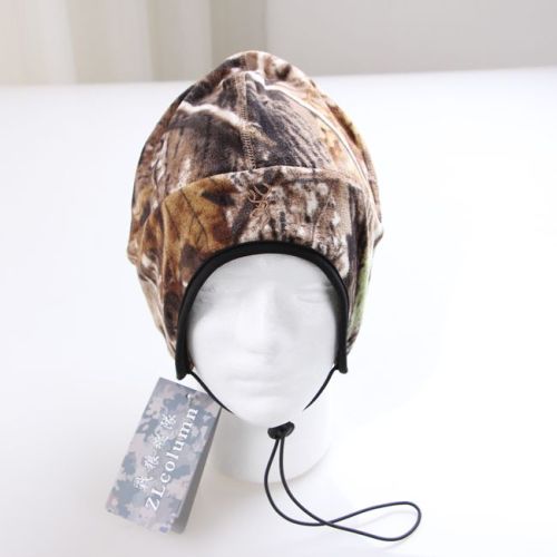 Camouflage Fleece Hat Bionic Camouflage Warm Earmuffs Hat Autumn and Winter Hat without Hat Brim
